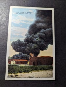 Mint USA Postcard Oil Tank Struck By Lightning Near Sapulpa OK