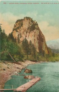 Postcard Columbia River, Oregon Castle Rock Pre-Linen Unused