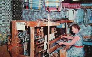 Vintage Postcard The Loom Shop Rug Being Woven Craft Building Lincoln Nebraska