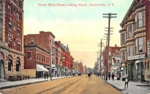 1909 Gloversville NY South Main Street Storefronts Horse & Wagon, Postcard