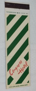 Congress Hotel Portland Oregon 20 Strike Matchbook Cover