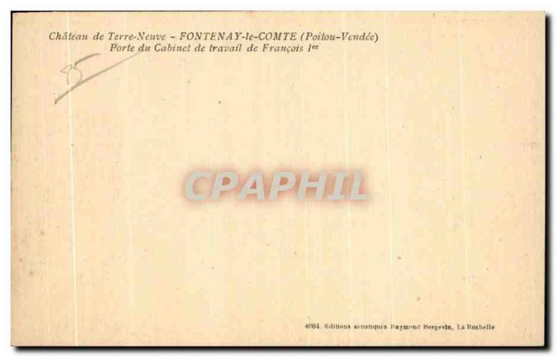 Old Postcard Chateau de Fontenay Le Comte