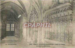 Postcard Abbey of Saint Wandrille Normandy detail Cloitre