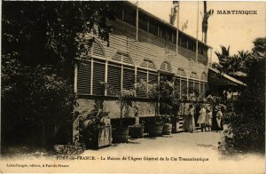 PC CPA MARTINIQUE, FORT DE FRANCE, MAISON L'AGENT GÉNÉRAL, Postcard (b19816)