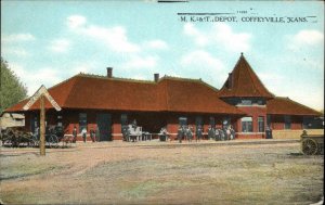 COFFEYVILLE KS MK & T Train Station Depot c1910 Postcard