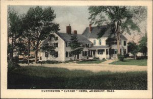 Amesbury Massachusetts MA Huntington Quaker Home Vintage Postcard