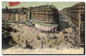 Postcard Old Marseille Quai du Port and Rue de la Republique