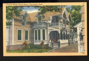 Martha's Vineyard, Massachusetts/MA Postcard, House On Oak Bluffs, Cape Cod