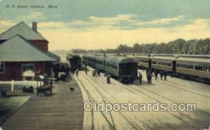 GN Depot, William, MN, Minnesota, USA Train Railroad Station Depot 1910 light...