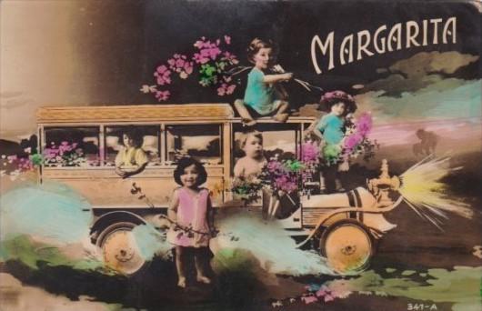 Babies In Old Truck Margarita Real Photo Torino Italy