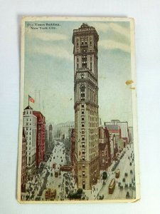 Vintage Postcard 1922 The Times Building New York City NY 7th Ave & 42nd St.