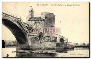 Postcard Old AvignonPont St Benezet and the Chapelle St Nicolas