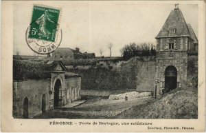 CPA PÉRONNE Porte de Bretagne vue ectérieure (808390)