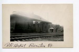 Riverton VT Railroad Station Train Depot RPPC Real Photo Postcard