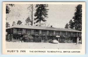 BRYCE CANYON CITY. UT ~ RUBY'S INN c1950s Cars  Roadside  Postcard