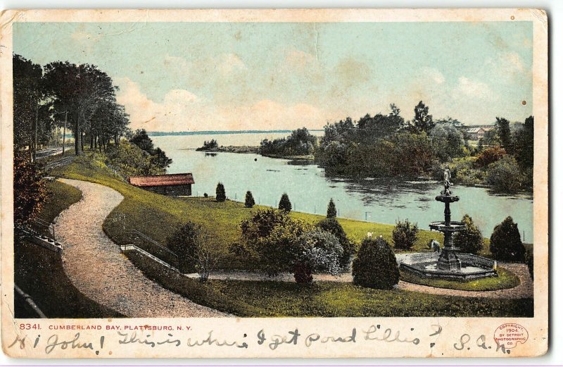 Plattsburgh, NY - CUMBERLAND BAY - 1907 UDB Postcard