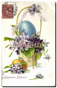 Old Postcard Fantasy Flowers Easter Egg