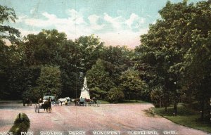 Vintage Postcard 1912 The Wade Park Showing Perry Monument  Cleveland Ohio OH