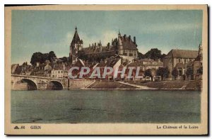 Old Postcard Gien Le Chateau and the Loire