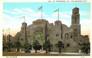 Vintage Postcard 1920's The Coliseum The Sunshine City St. Petersburg Florida FL