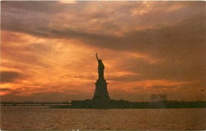 Statue of Liberty at Sunset Hudson NYC NY New York Postcard