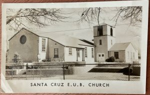 RPPC Evangelical U. B. church Postally Used Post Card Santa Cruz NM 1960 LB