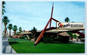 PALM SPRINGS, CA California ~ SHERMAN'S DELICATESSEN ~ c1960s Roadside Postcard