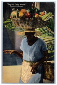c1940's Anyting Today Missus Vegetable Vendor Nassau Bahamas Vintage Postcard