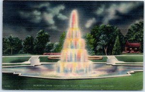 M-48544 Memorial Park Fountain At Night Oklahoma City Oklahoma