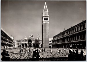 Venezia Piazza S. Marco Venice Italy Monument Real Photo RPPC Postcard