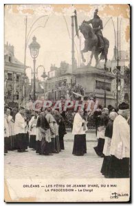 Old Postcard The Orleans festivals Jeanne d & # 39Arc of May 8 The clergy pro...