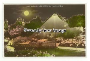 tq2692 - Essex - Illuminations in Cliff Gardens, at Westcliff-on-Sea - Postcard