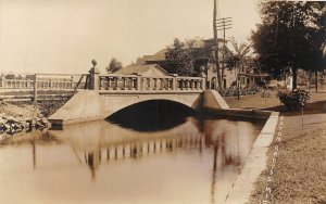 H14/ Eaton Rapids Michigan RPPC Postcard c1910 c1910 Bridge Building 24