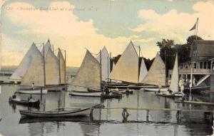 Lakewood New York Chadakoin Boat Club Harbor View Postcard J47265