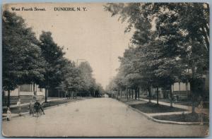 DUNKIRK NY WEST FOURTH STREET 1917 ANTIQUE POSTCARD