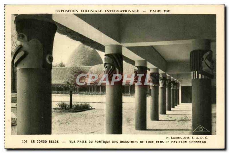 Old Postcard International Colonial Exposition Paris 1931 Belgian Congo View ...