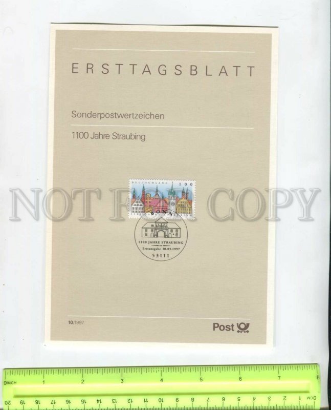 468077 Germany 1997 year first day sheet 1100 years old city Straubing