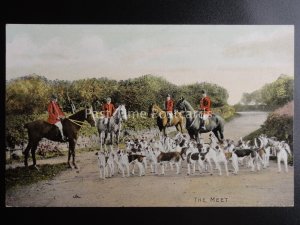 Fox Hunt Theme THE MEET Huntsman & Dogs - Old Postcard by Millar & Lang