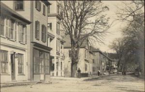 Buildings & Street AGAWAM? Written on Back MA? c1910 Real Photo Postcard