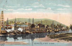 Warren Pennsylvania Oil Wells At Glade Antique Postcard K103246