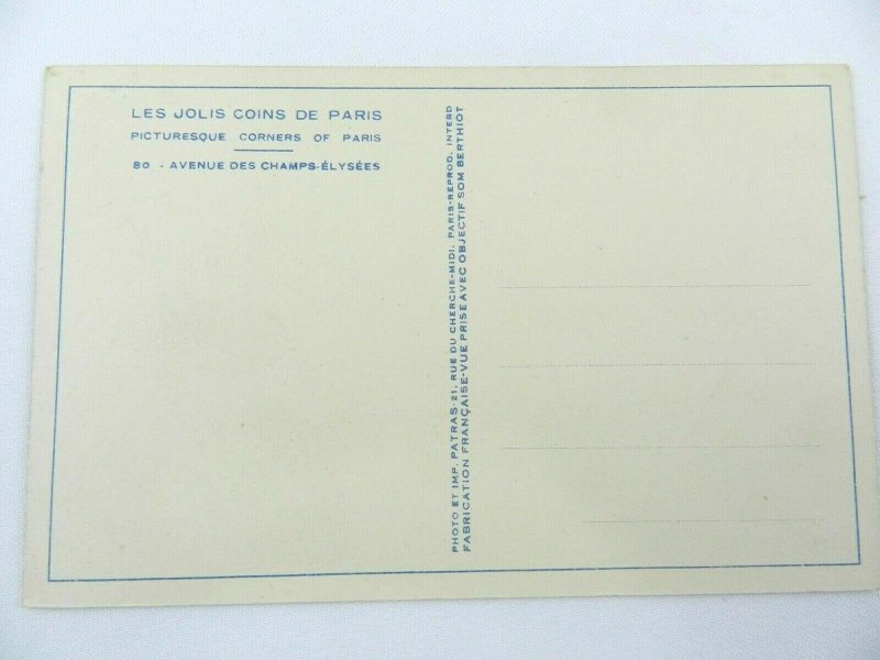 Vintage Postcard Les Jolis Coins De Paris Ave Des Champs-Elysees France PATRAS