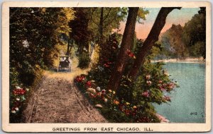 Illinois ILL, Greetings From East Chicago, Lakeside View, Vintage Postcard