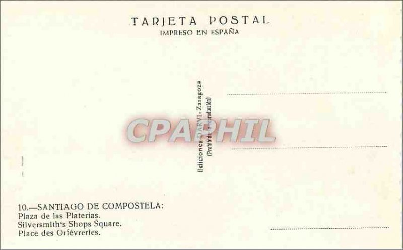 Old Postcard Santiago de Compostela Plaza de las Platerias Square Orievreries...