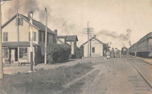 RPPC DRY GOODS & GROCERY POST OFFICE & TRAIN DEPOT CONNECTICUT PHOTO POSTCARD