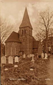 SUSSEX ENGLAND~WORTH CHURCH~PHOTO POSTCARD