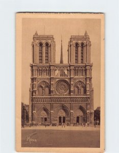 Postcard The west front, Notre-Dame, the Cathedral of Paris, France