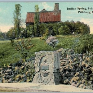 c1910s Pittsburg PA Indian Spring Schenley Park PC Stone Fountain Fort Pitt A189