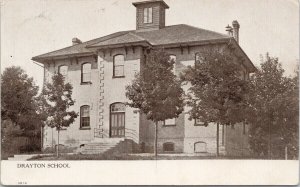 School Drayton Ontario ON c1907 Postcard F50