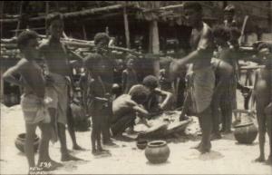 New Guinea Natives Kalabanai on Front - Old Matted Photo #2