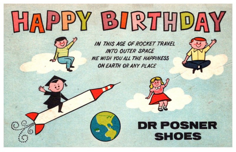 Dr. Posner Shoe,  Rocket Travel, Happy Birthday